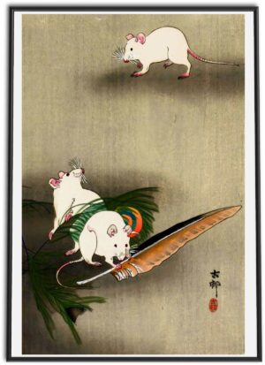 White Mice and Feather | ca. 1910