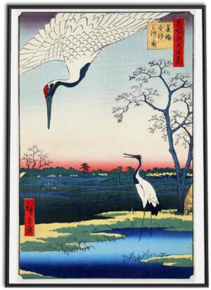 Cranes Japanese Vintage Print | mid-1800s