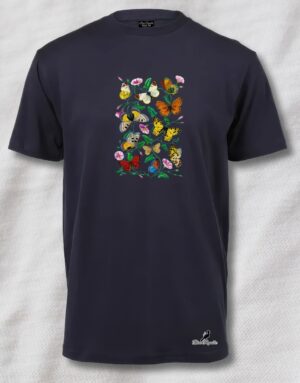 Butterflies and Pink Flowers Graphic Tee